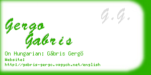 gergo gabris business card